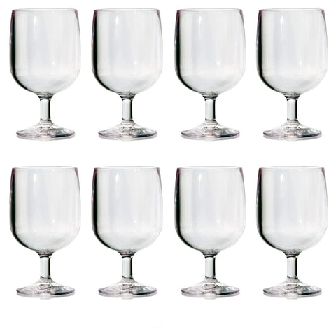 US Acrylic clear plastic wine stems for outdoor dining and events.