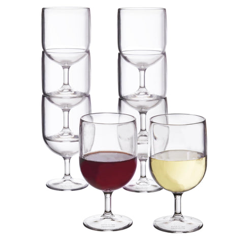 US Acrylic stackable wine stems 8oz set of eight, ideal for reusable entertaining.