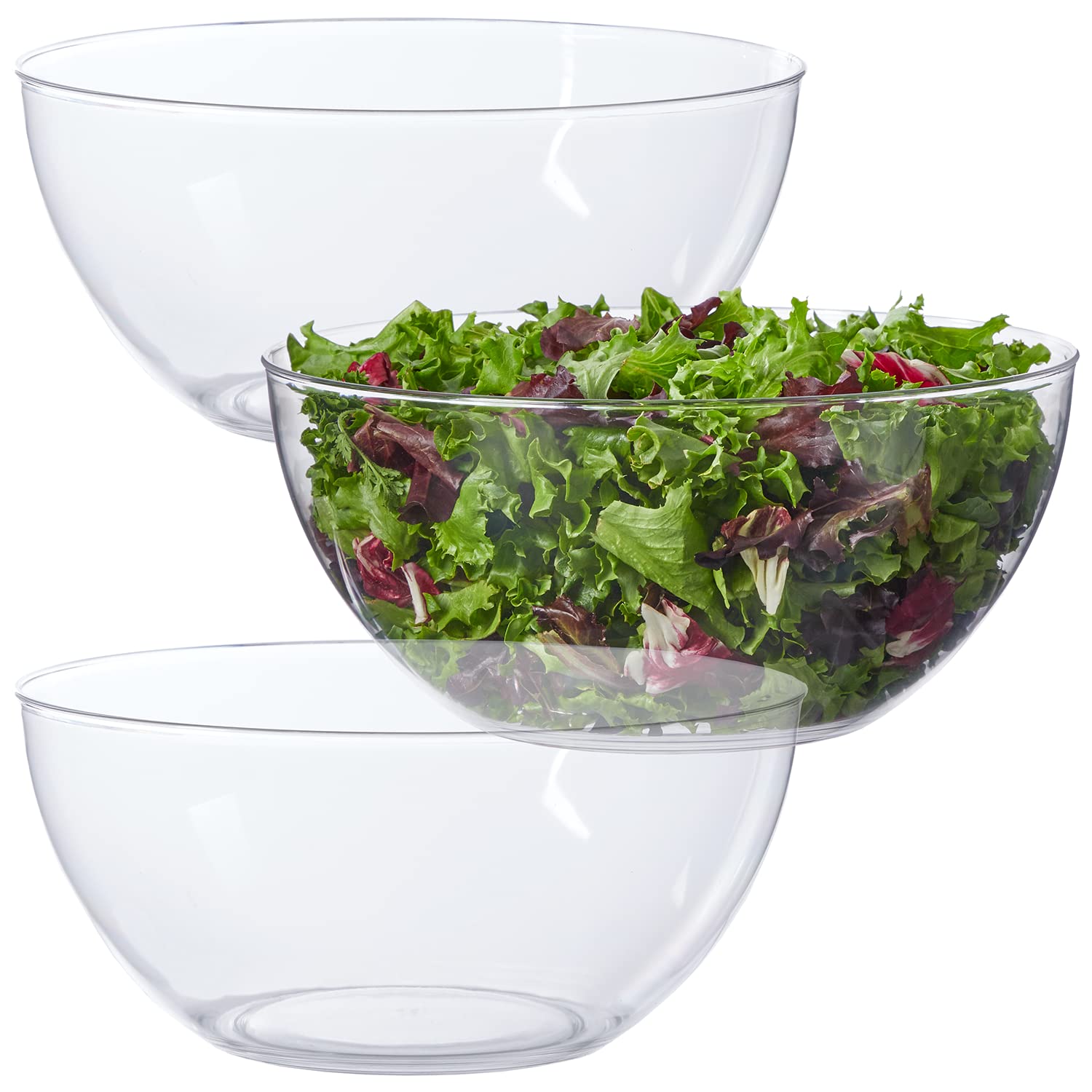 US Acrylic Vista Clear 10-inch bowl front view, ideal for salads and table displays.
