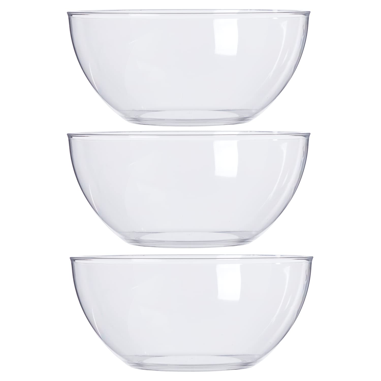 Outdoor patio service with Vista Clear bowls, easy to handle outdoors.