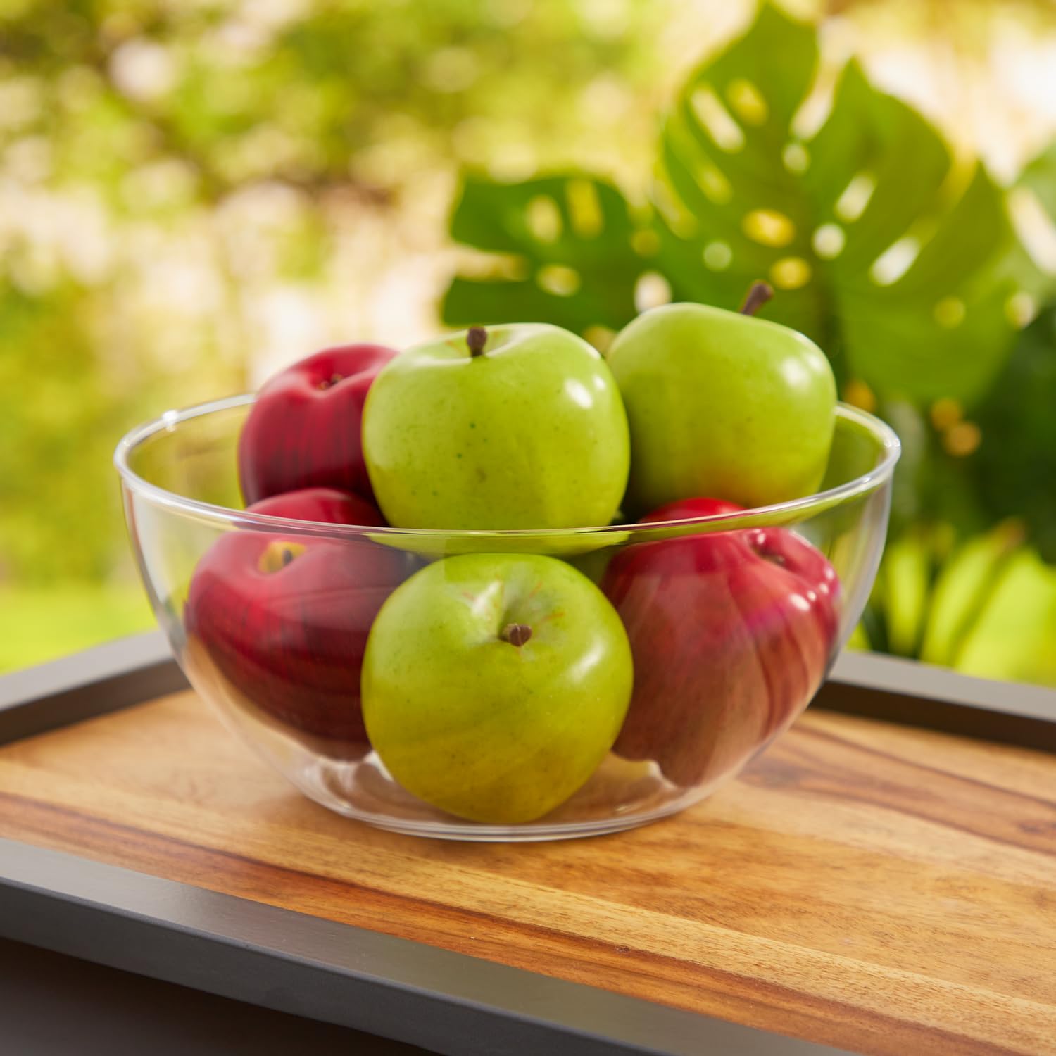 Made in the USA Vista Clear bowls on kitchen counter display.