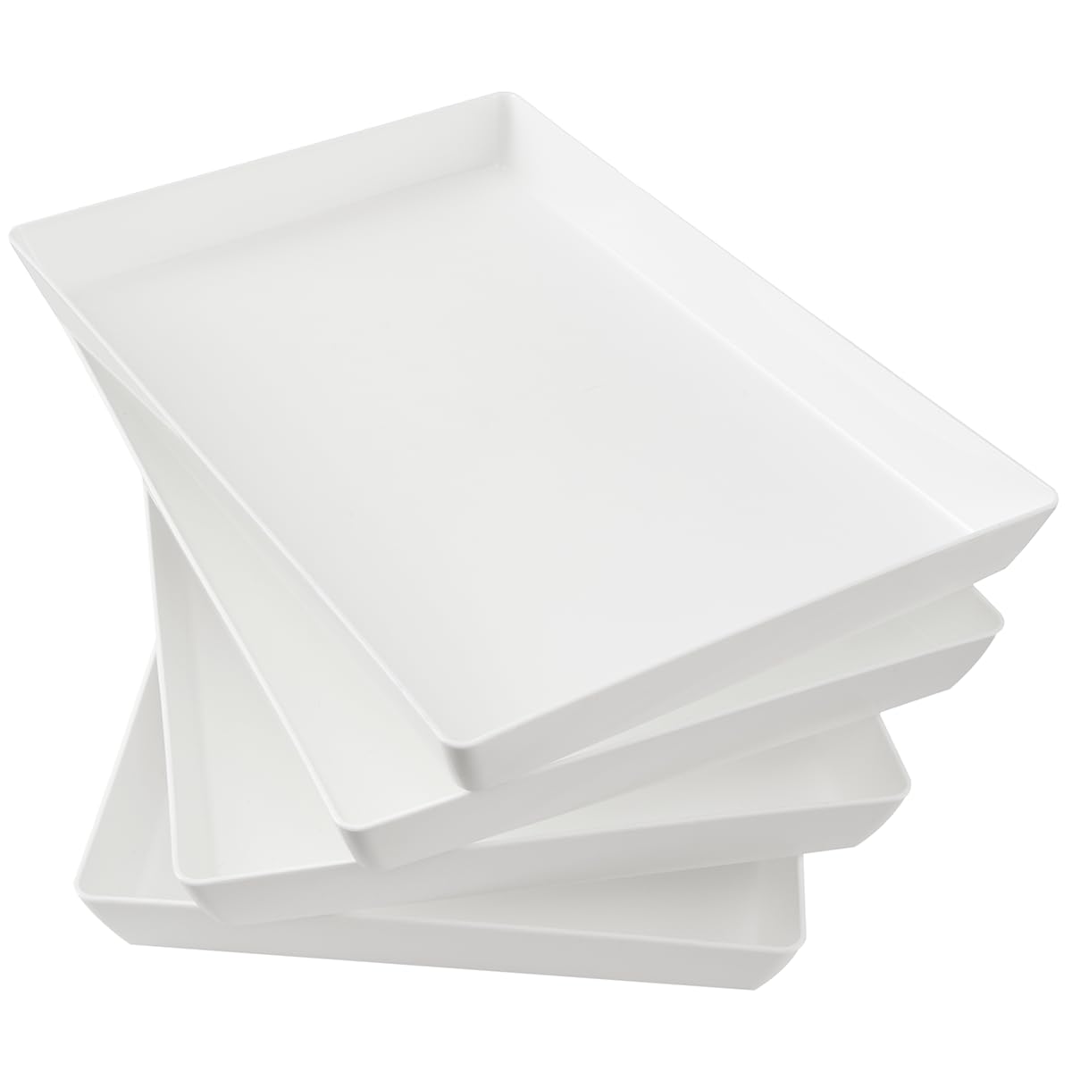 US Acrylic white trays 15x10 front view, ideal for elegant appetizers.