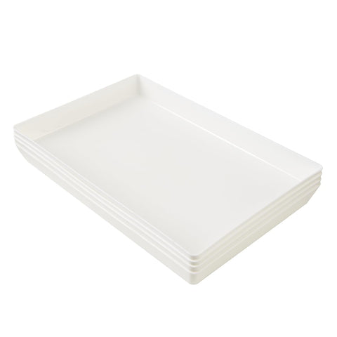 US Acrylic white trays in restaurant-style presentation for guests.