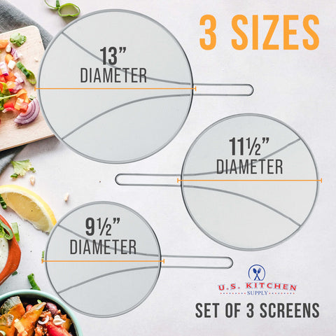 U.S. Kitchen Supply 9.5-inch splatter screen for small pans and sauces
