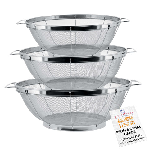 US Kitchen Supply 5-quart colander set for quick rinsing and draining