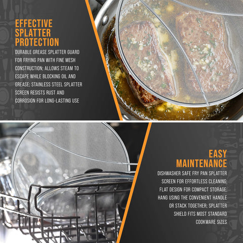 US Kitchen Supply fits most pans and pots for versatile grease protection.