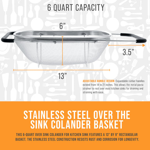 US Kitchen Supply collapsible colander designed for compact storage and dishwasher use
