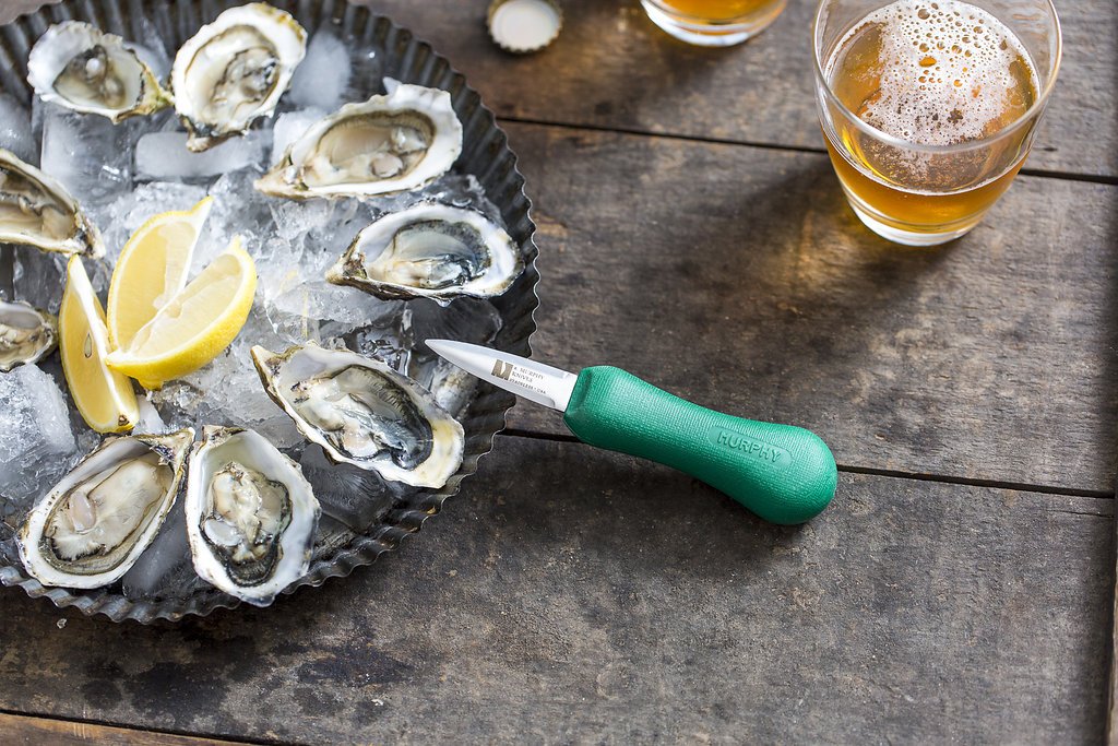 USA-made oyster knife label highlighting quality craftsmanship.
