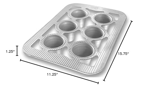 USA Pan 6-Well Popover Pan made in USA with aluminized steel
