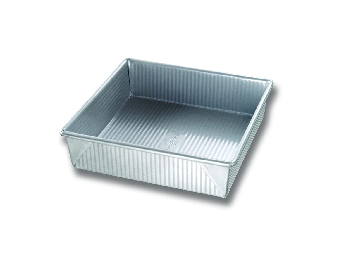 USA Pan 9-Inch square bakeware front view for durable, long-lasting performance.