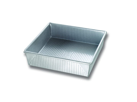 USA Pan 9-Inch square bakeware front view for durable, long-lasting performance.