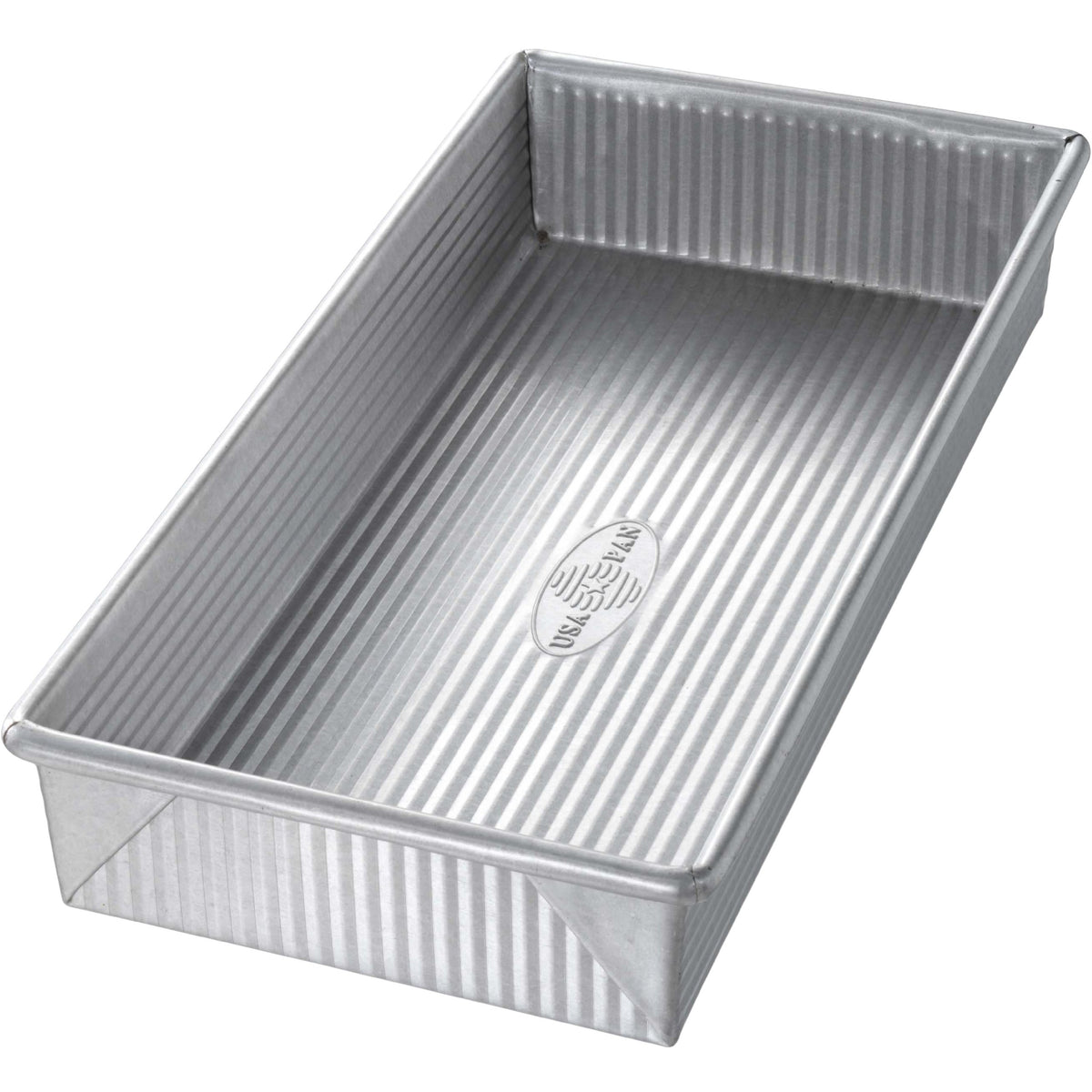 USA Pan biscotti pan highlighting aluminized steel construction for even baking.