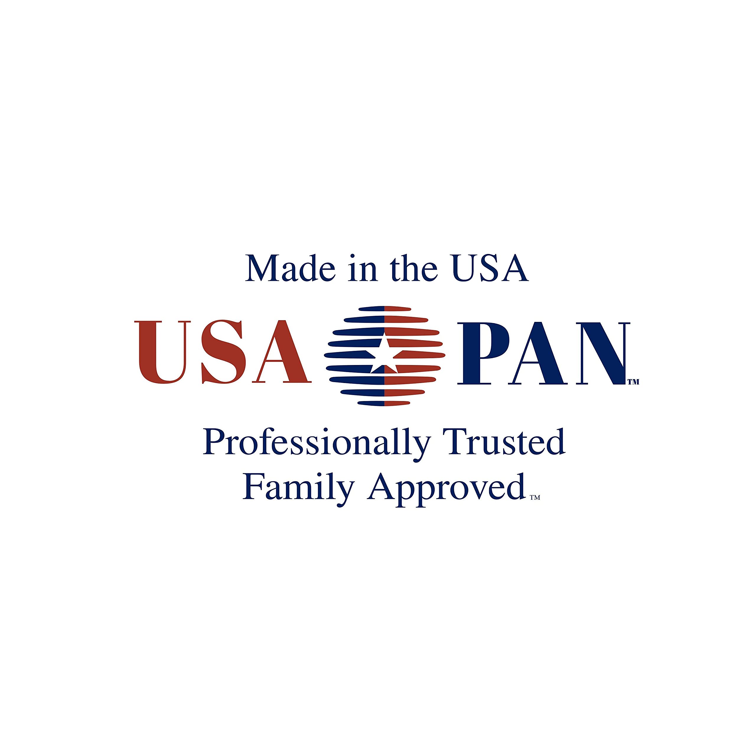 USA Pan care image reminding hand wash and avoiding dishwasher for longevity.