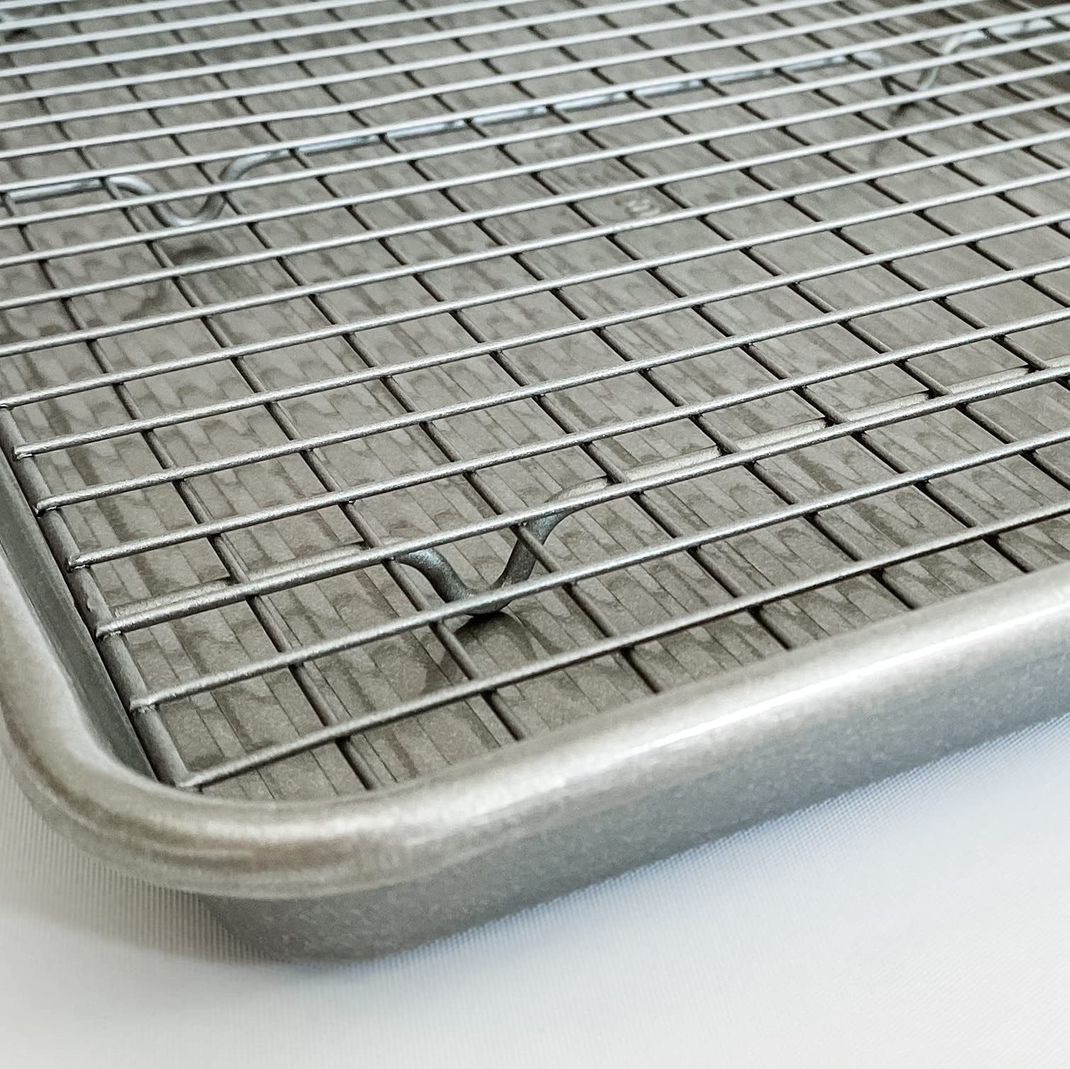 Even baking for cakes on USA Pan sheet with patented nonstick coating.