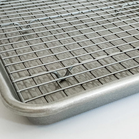 Even baking for cakes on USA Pan sheet with patented nonstick coating.