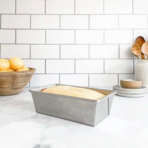 USA Pan loaf pan interior with fluted surface to improve air circulation.