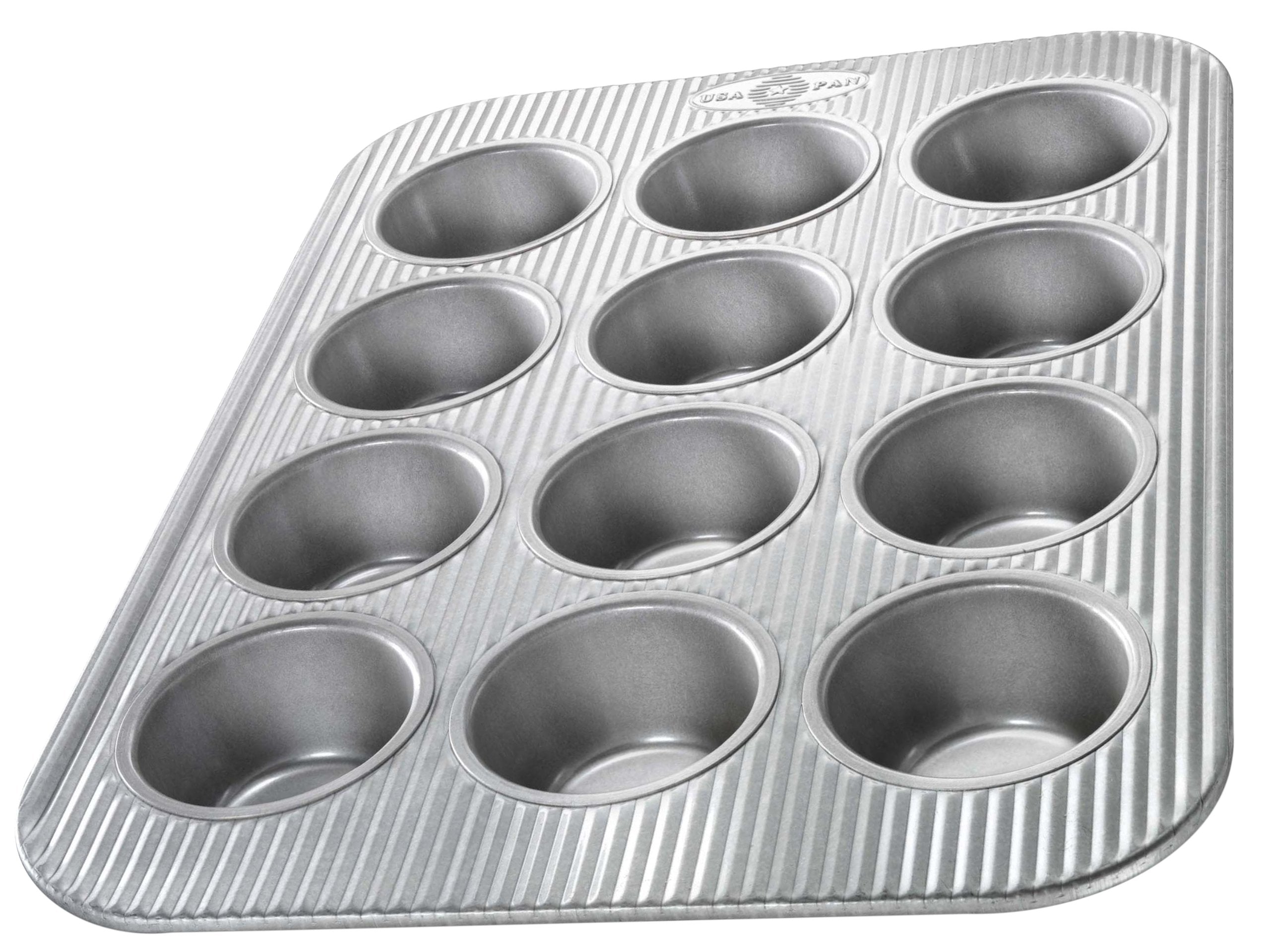 USA Pan muffin pan 12 wells: durable aluminized steel for even baking