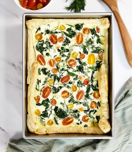 USA Pan rectangular cake pan with nonstick coating enables quick release and easy cleanup