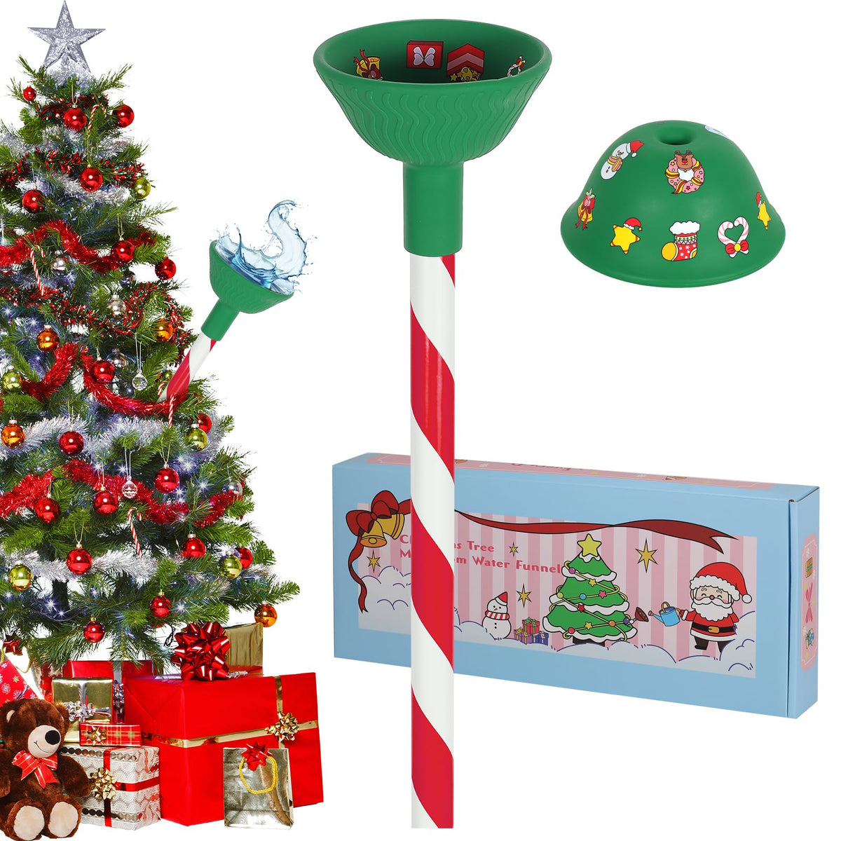 Usakiibebe Christmas tree waterer with wide opening eases watering and reduces spills