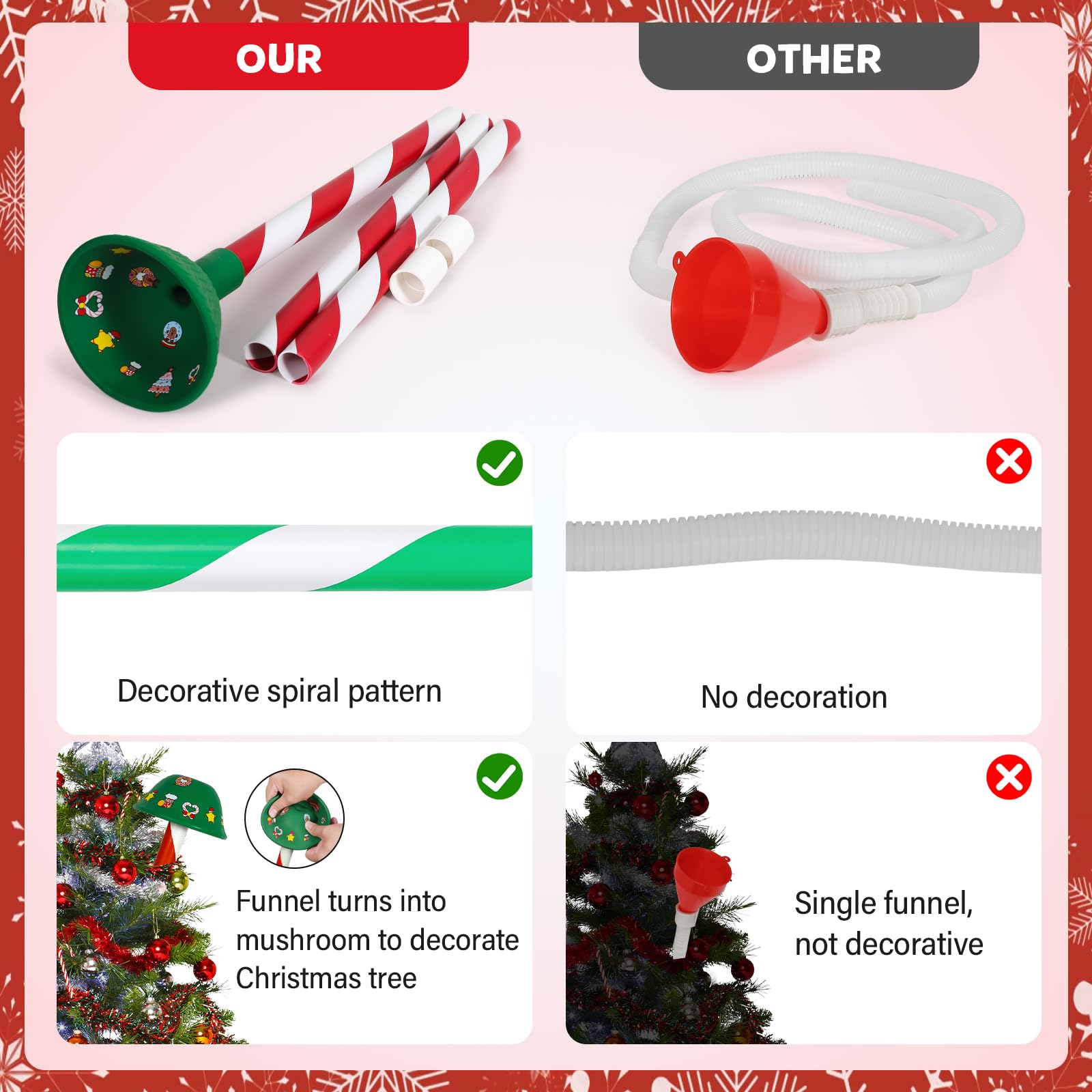 Usakiibebe festive spiral stripe design adds charm to your Christmas tree
