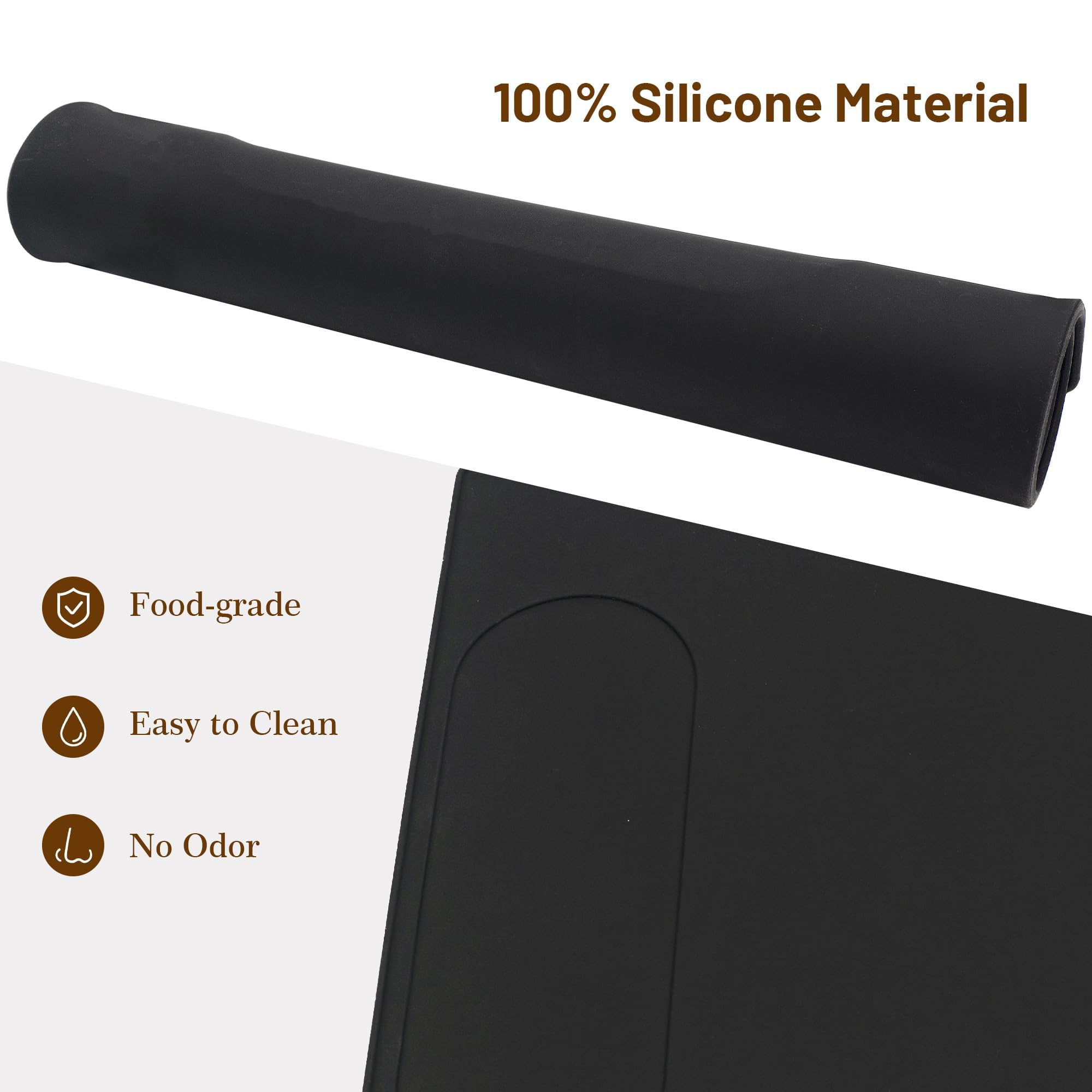 USEAMIE silicone mat durable silicone material withstands daily wear.