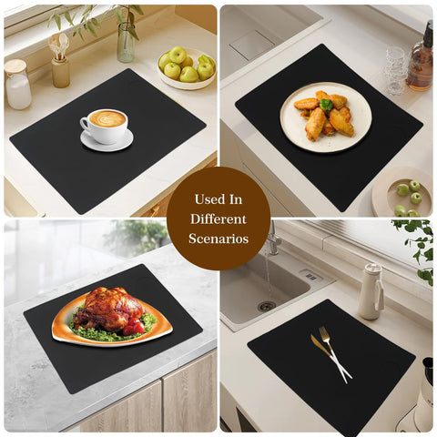 USEAMIE silicone mat lip-edge design prevents overflow and spills.