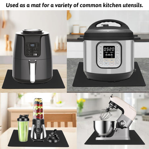 USEAMIE silicone mat under coffee machine with non-slip surface keeps equipment steady.