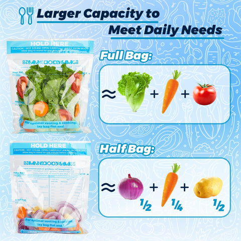 USEAMIE microwave steamer bag for seafood moisture retention