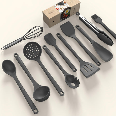 USECANO silicone pasta fork in gray for gentle yet firm pasta servings