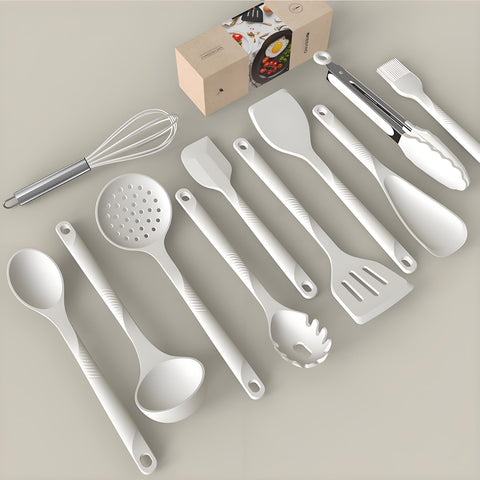 USECANO silicone ladle in cream white, heat resistant for soups and stews