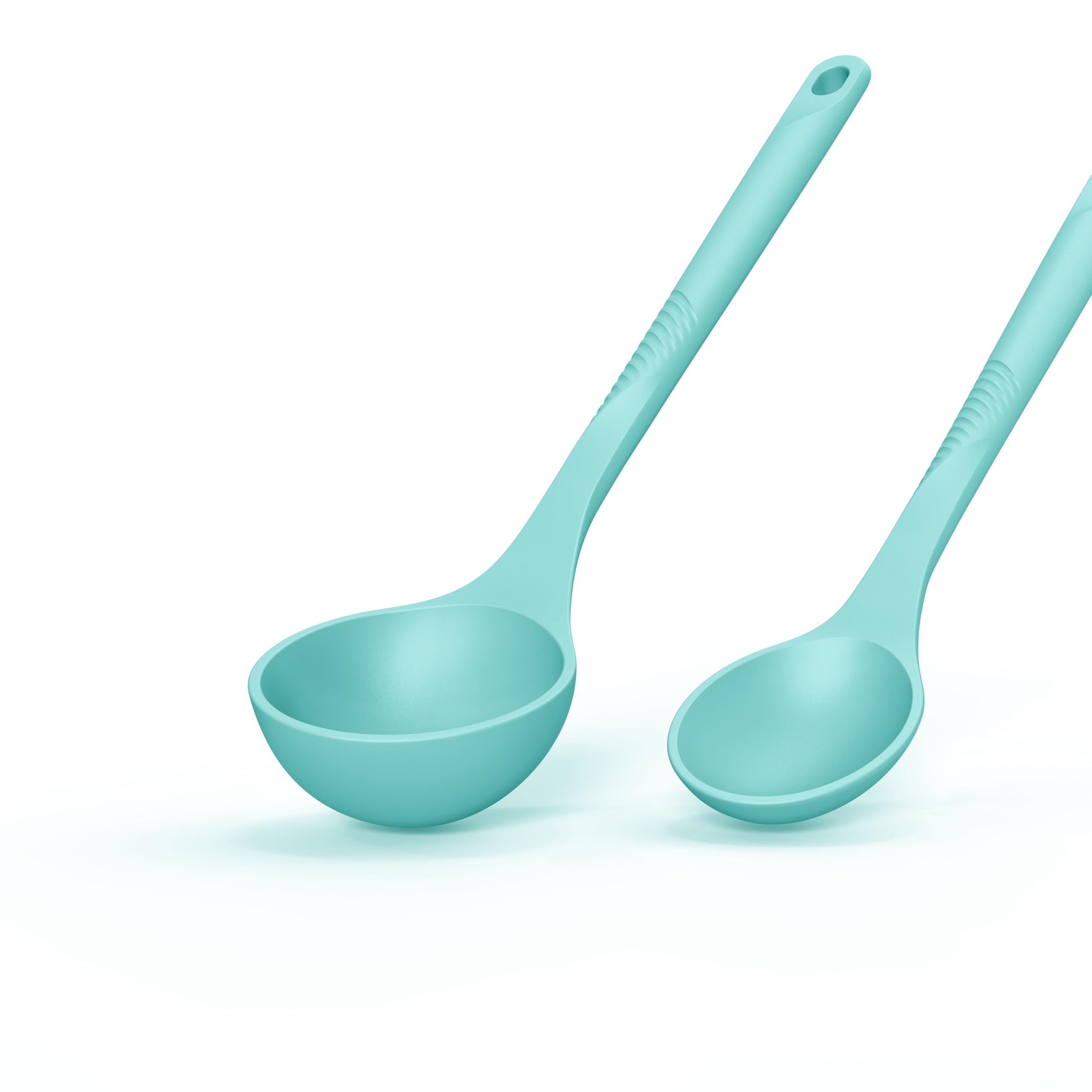 USECANO teal spoonula versatile for scraping batter and mixing sauces.