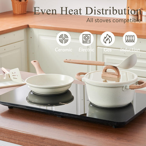 USELUCK induction-compatible cookware on stove for versatile meals