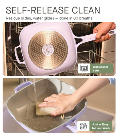 USELUCK Loofah scrubber included for easy cleaning after cooking