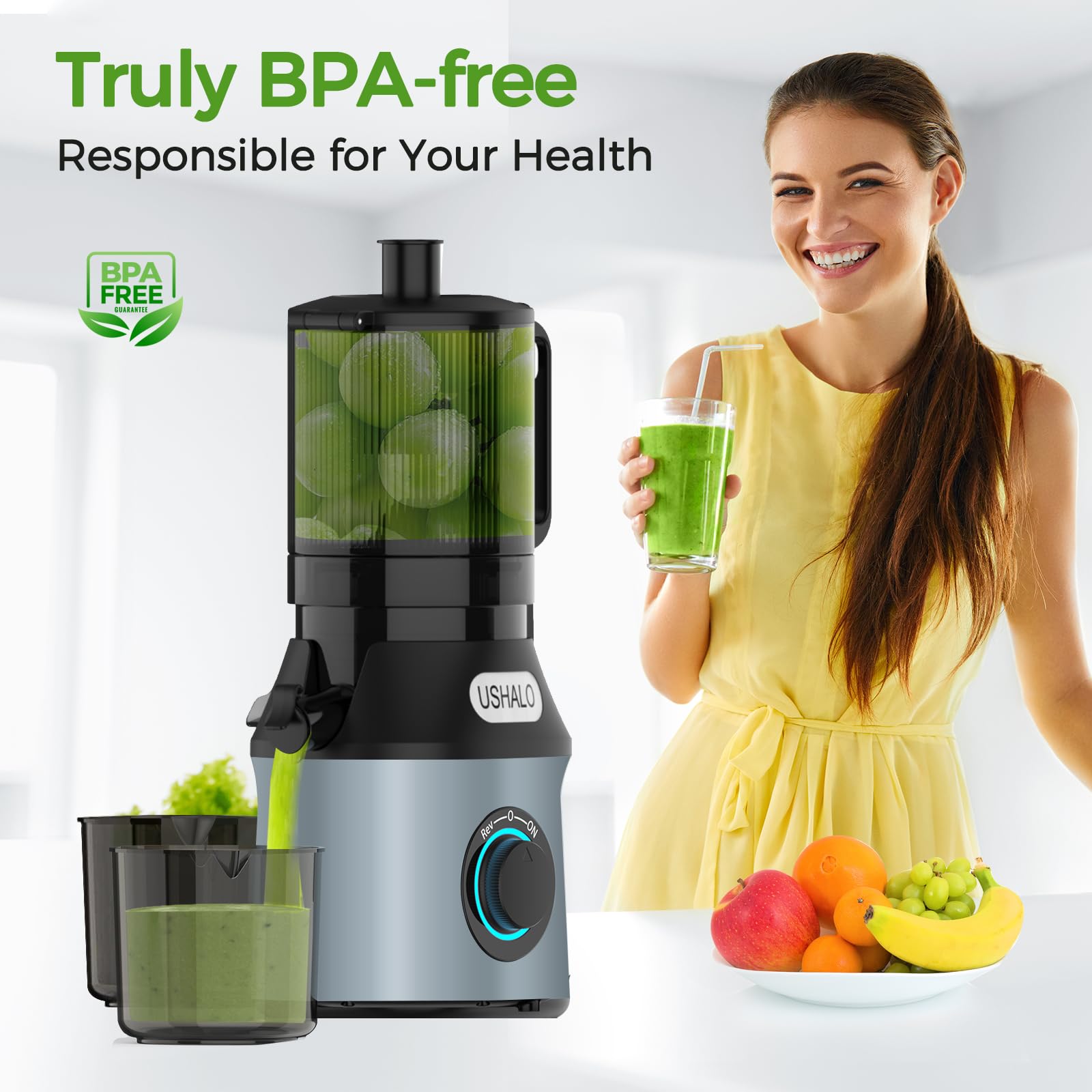 USHALO large 1.8L auto-feed saves time during busy mornings