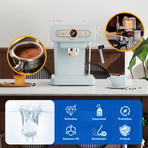 USKICH step-by-step cleaning in portafilter showing easy instructions