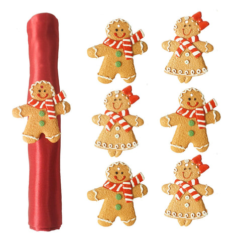 Utalek gingerbread napkin rings set of 6 elevates festive dining