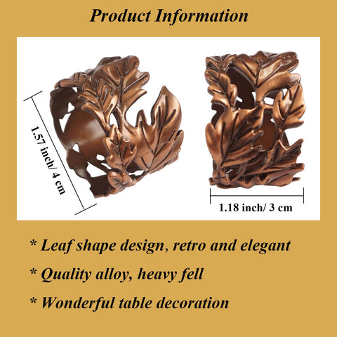 Utalek leaf napkin ring on linen napkin for refined banquet decor