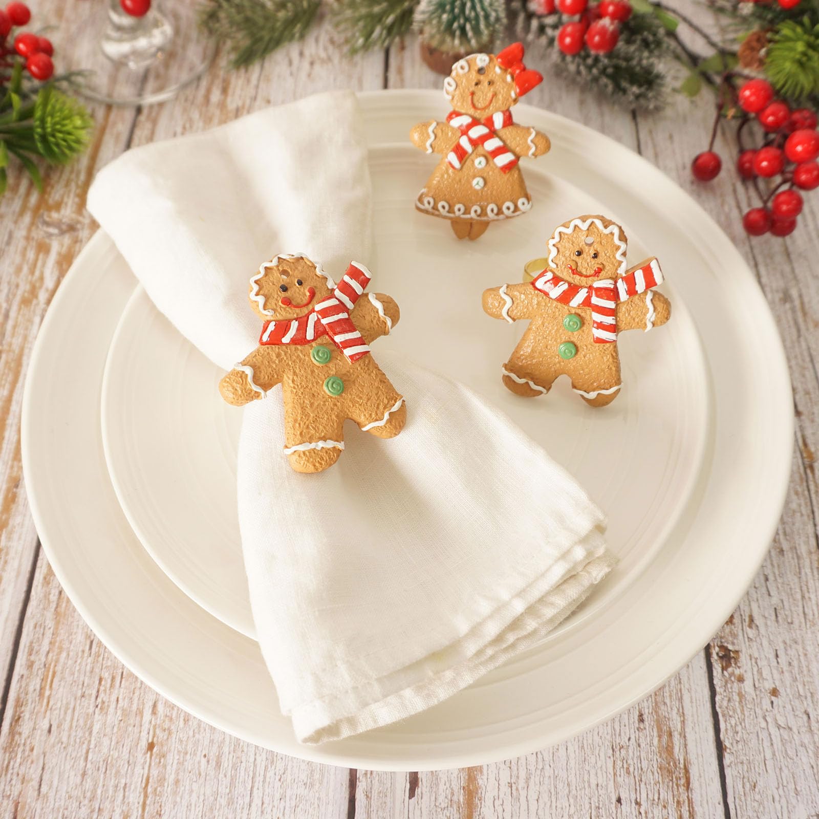Utalek napkin ring on dining table adds warm Christmas decor