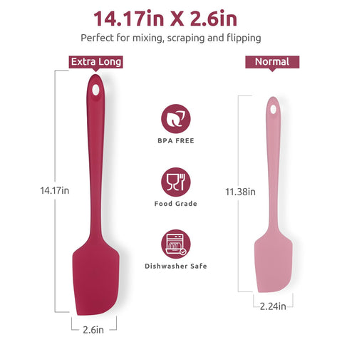 U-Taste 14in spatula, side view, soft grip handle for comfortable stirring.