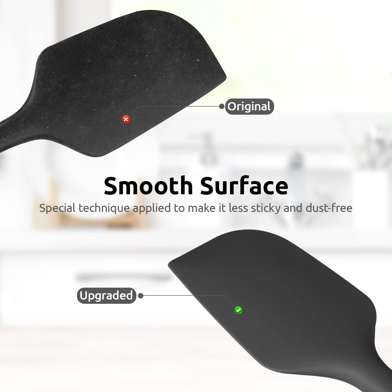 U-Taste spatula reaching into bowl to scrape every drop