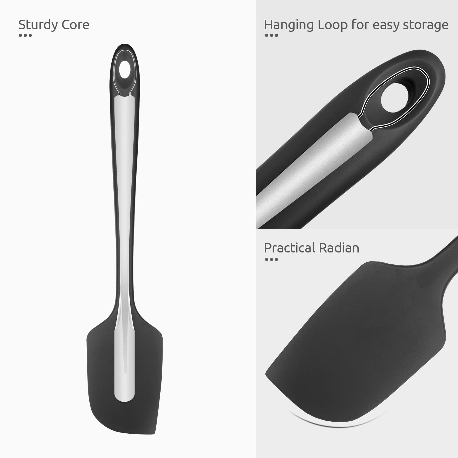 U-Taste spatula with rubberized grip handle in hand