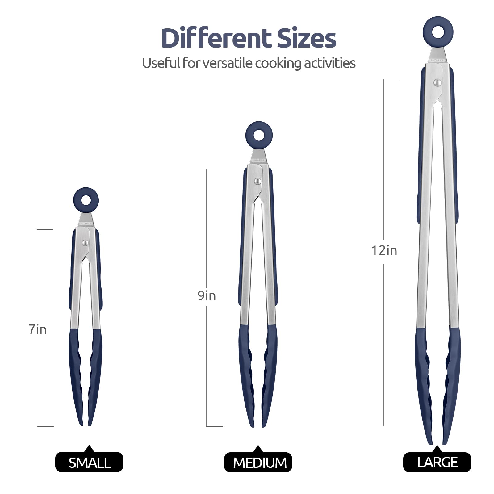 U-Taste 18-8 stainless steel handles provide a sturdy grip for cooking tasks