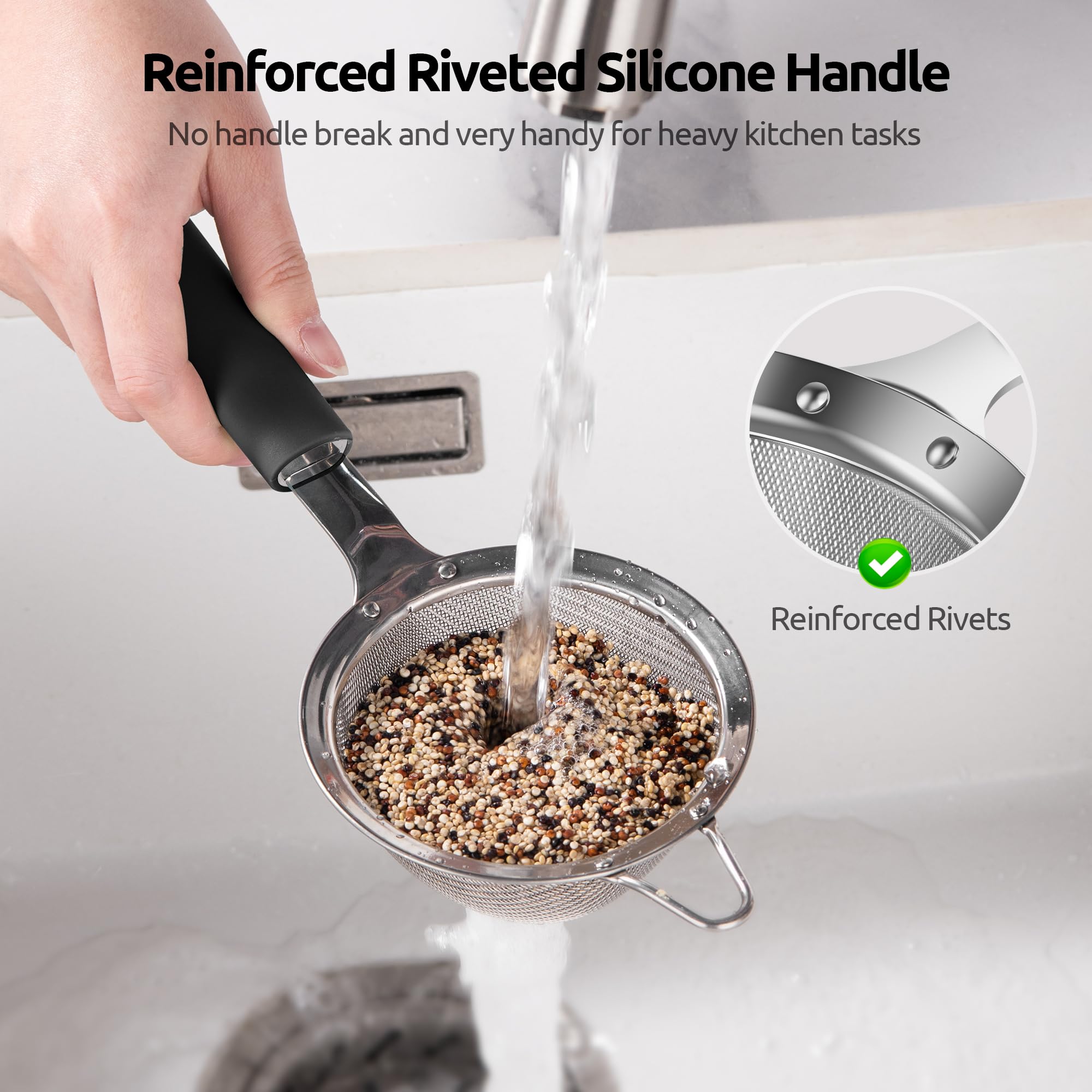 U-Taste 30-mesh screen detail resists deformation for quick filtration