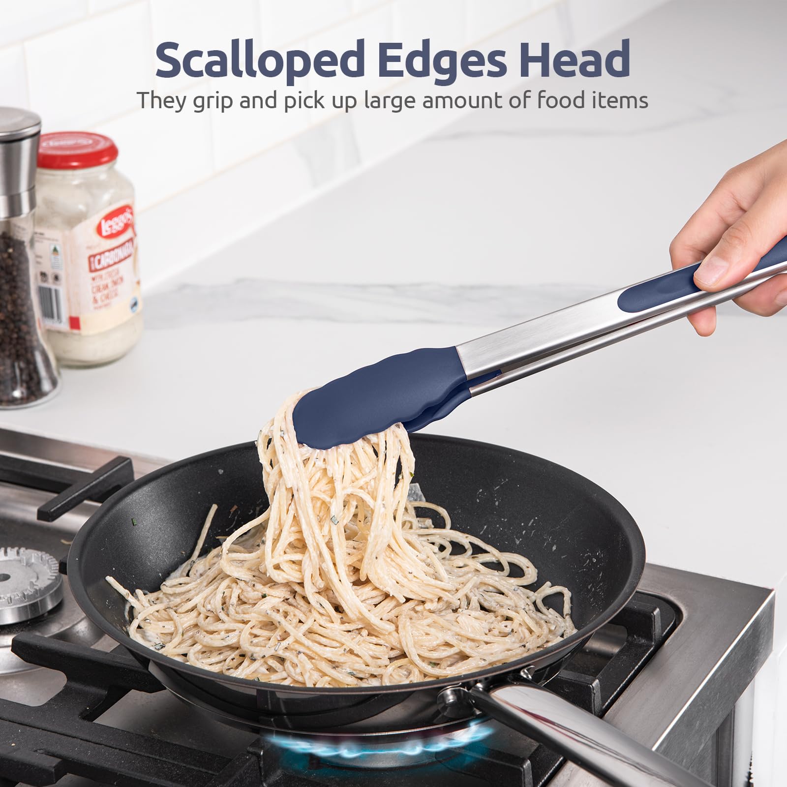 U-Taste 600°F silicone tips resist heat for safe flipping near high-heat surfaces