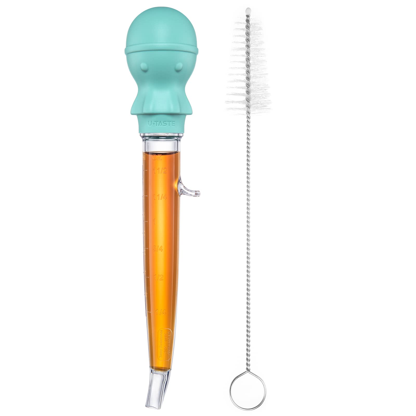 UTaste angled turkey baster with octopus bulb for precise basting and mess-free serving.