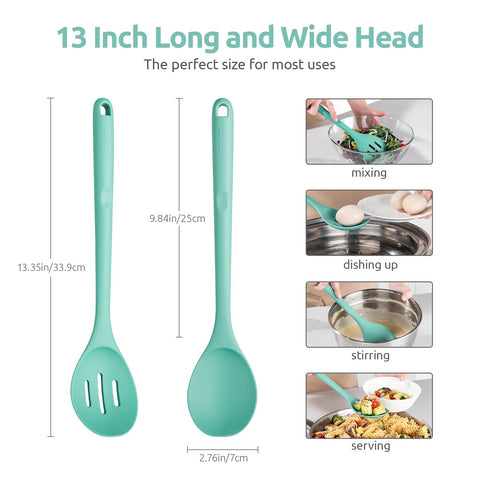 U-Taste Aqua Sky heat-resistant spoon with slotted design for draining liquids