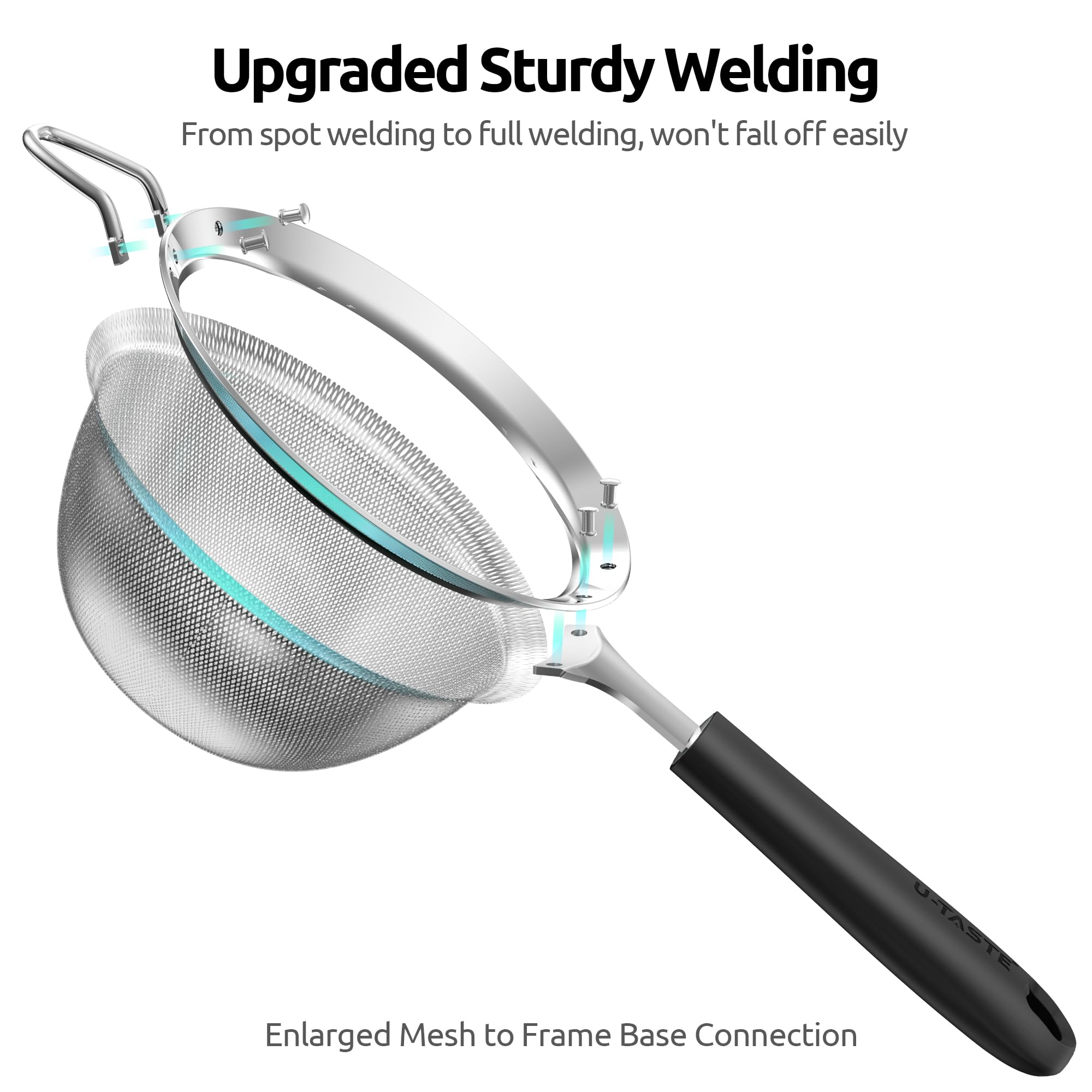 U-Taste bent U-end supports hands-free rests on bowls or cups