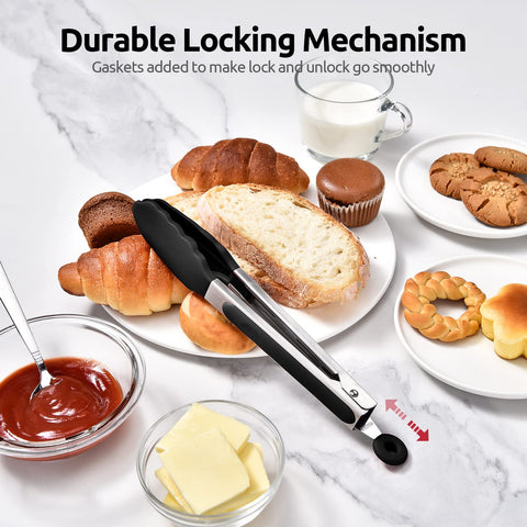 U-Taste nonstick-friendly tong suitable for grill and skillet.