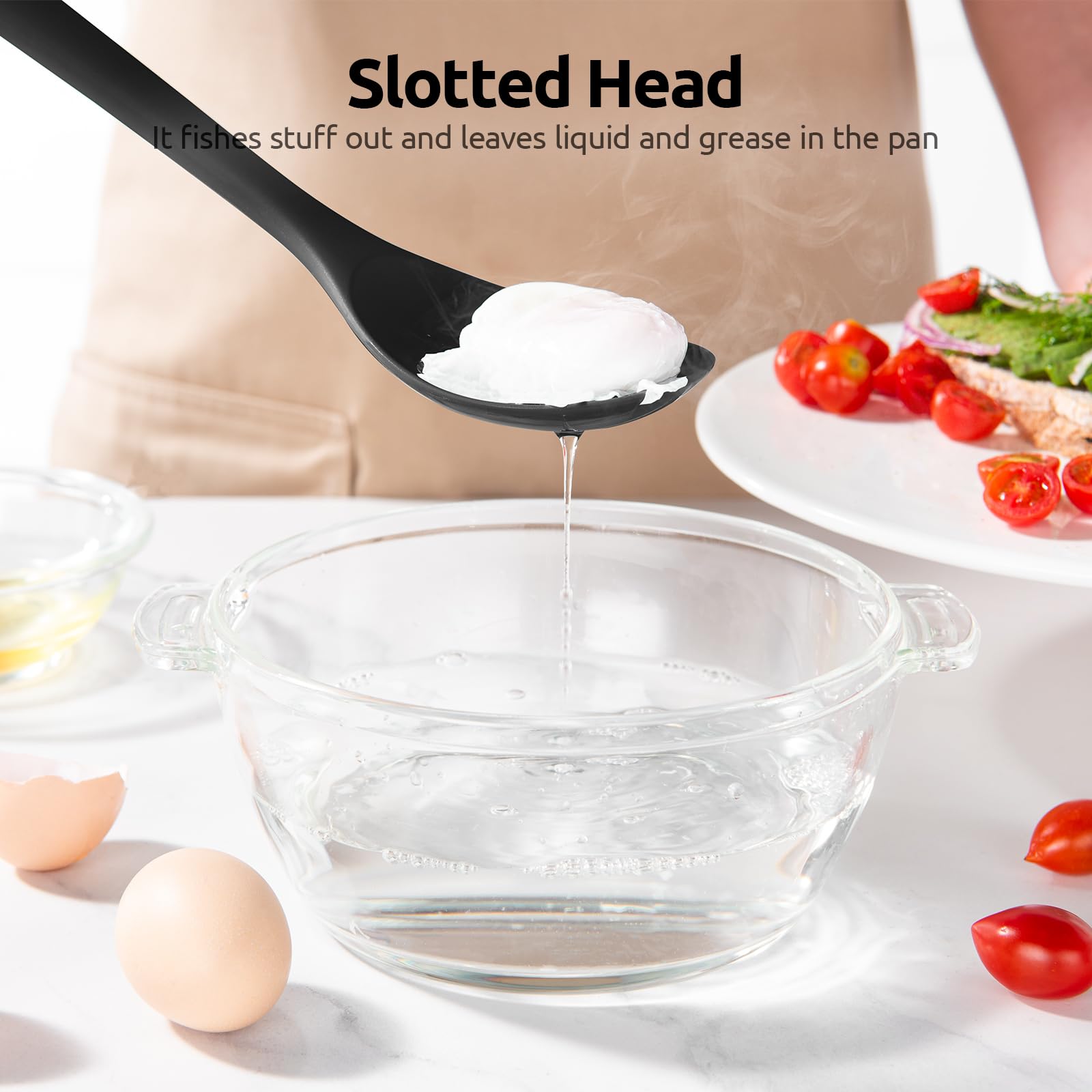 U-Taste dishwasher-safe silicone spoon for easy cleaning after meals.