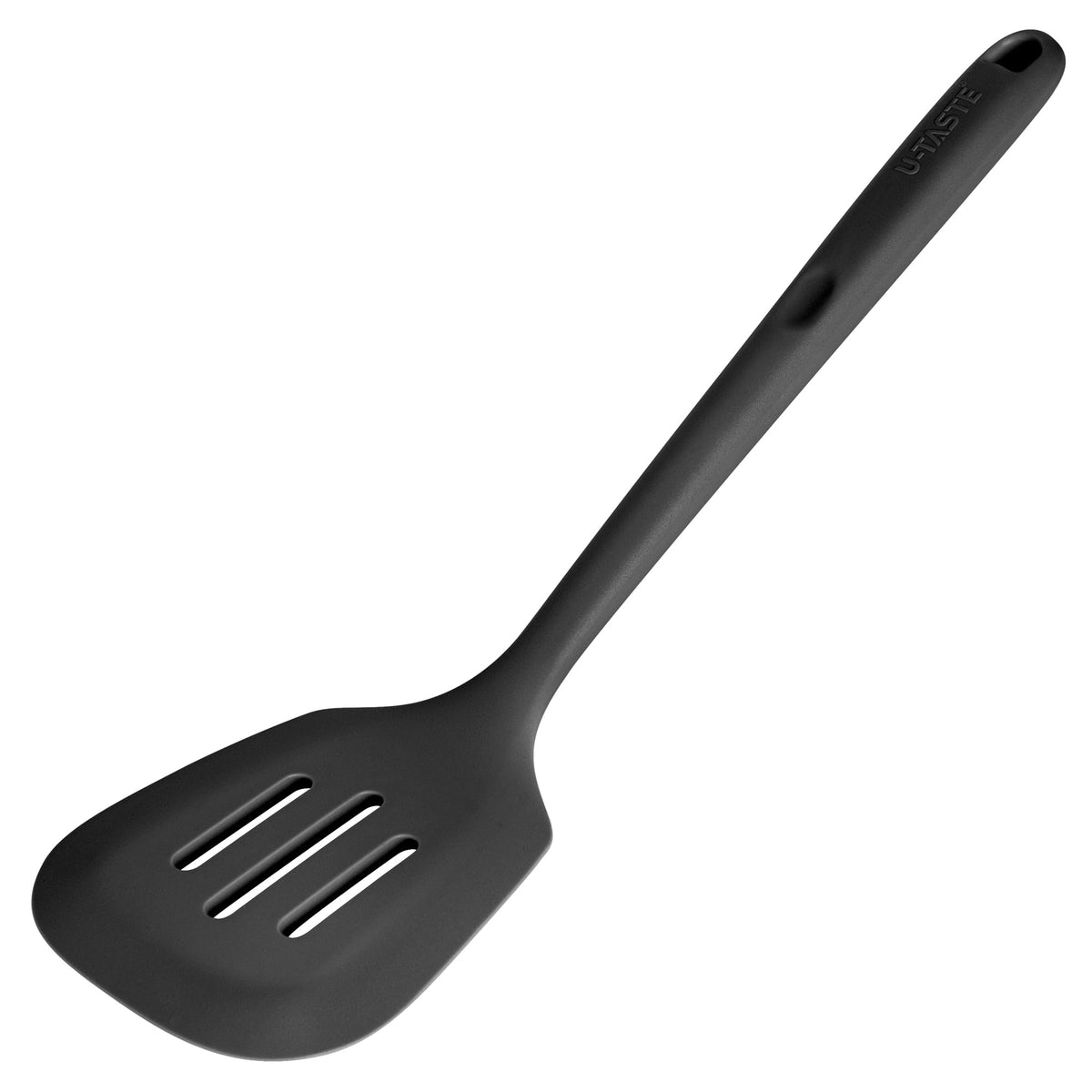 U‑Taste heat-resistant slotted turner over a hot pan for safe flipping